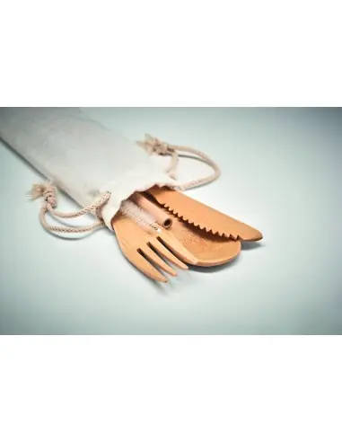 Set de cubiertos de bambú 7MO6121