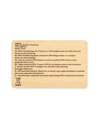 Tarjeta RFID carcasa bambú 7MO6200