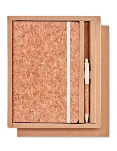 Set libreta bolígrafo corcho 7MO6202