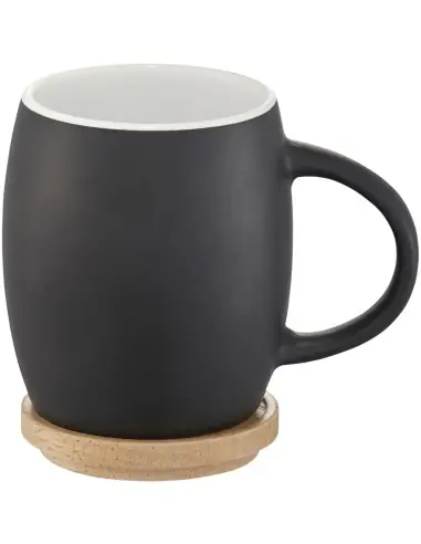 Taza de cerámica de 400 ml con base de madera...
