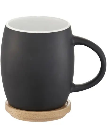Taza de cerámica de 400 ml con base de madera Personalizado Ecológico 6100466