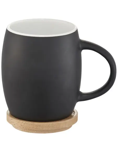 Taza de cerámica de 400 ml con base de madera Personalizado Ecológico 6100466