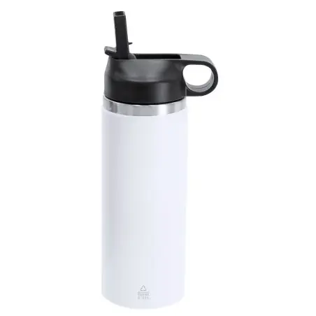 Bidón térmico acero reciclado 500 ml con pajita