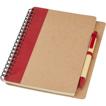 Cuaderno A6 papel reciclado con bolígrafo