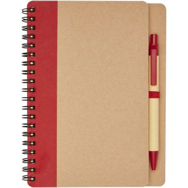 Cuaderno A6 papel reciclado con bolígrafo