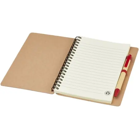 Libreta de papel reciclado con bolígrafo Ecológica Personalizada 6106268