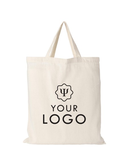 Bolsa de algodón 110 g/m2 con asas cortas para entregas
