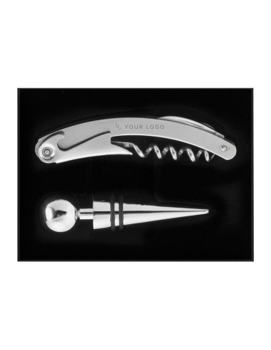 Set de vino de acero inox. Ecológico Personalizado 106817