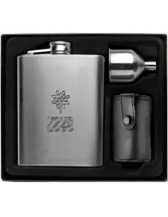 Set con petaca de acero inox. Ecológica Personalizada 102807