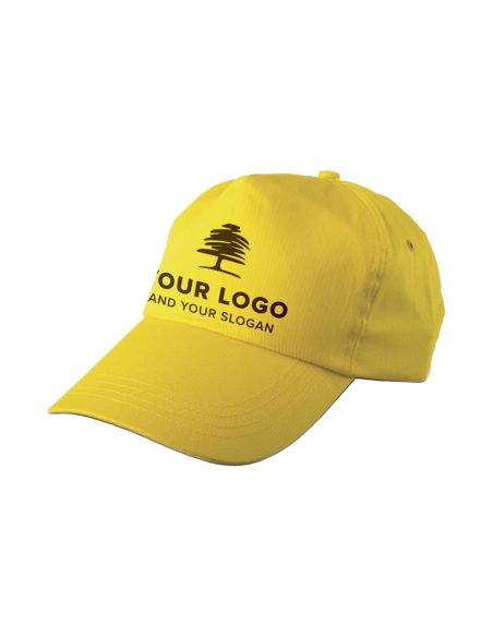 Gorra algodón twill 5 paneles cierre plástico ajustable