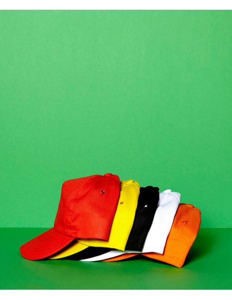 Gorra algodón twill 5 paneles cierre plástico ajustable