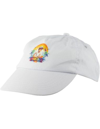 Gorra algodón twill 5 paneles cierre plástico ajustable