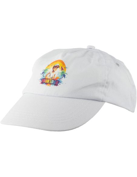 Gorra algodón twill 5 paneles cierre plástico ajustable