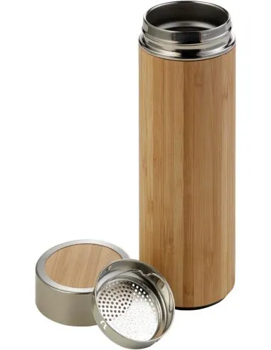 Termo de bambú y acero 304 con infusor 420 ml