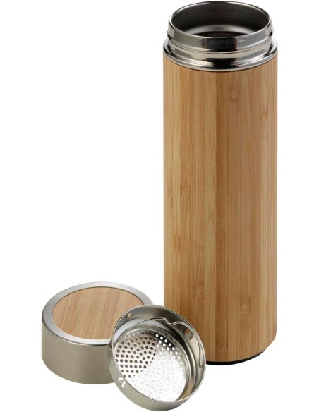 Termo de bambú y acero 304 con infusor 420 ml