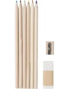 Estuche de lino con lápices Ecológico Personalizado 108534