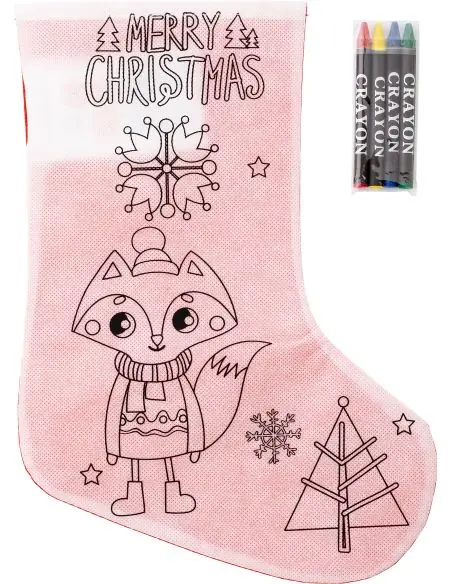 Calcetín navideño de nonwoven (80gr / m²) Ecológico Personalizado 108292