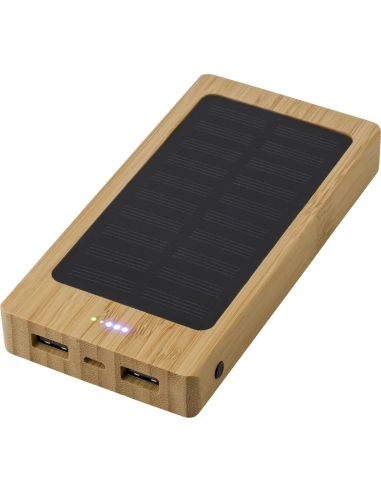 Power bank solar de bambú 8.000 mAh