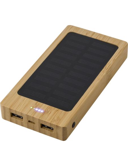 Power bank solar de bambú 8.000 mAh