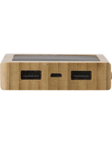 Power bank solar de bambú 8.000 mAh