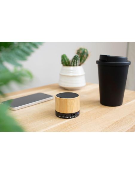 Altavoz de bambú Bluetooth y MP3