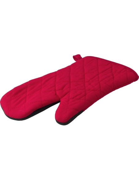 Manopla horno algodón empuñadura goma REACH rojo azul
