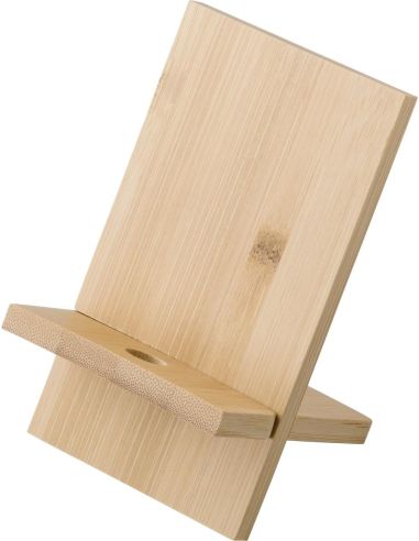 Soporte bambú FSC móvil escritorio cargador caja regalo
