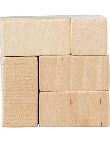 Rompecabezas cubos madera bolsa algodón FSC OEKO-TEX