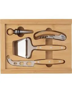 Set de vino y queso de bambú Ecológico Personalizado...