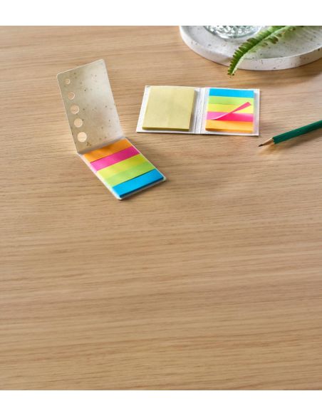 Set notas adhesivas con estuche biodegradable semillas