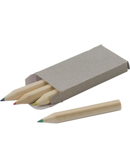 Mini set de 4 lápices de colores en caja