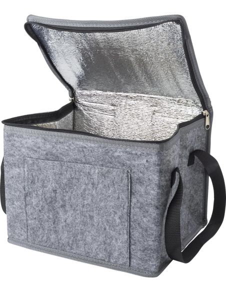 Bolsa isotérmica de fieltro RPET con bolsillo
