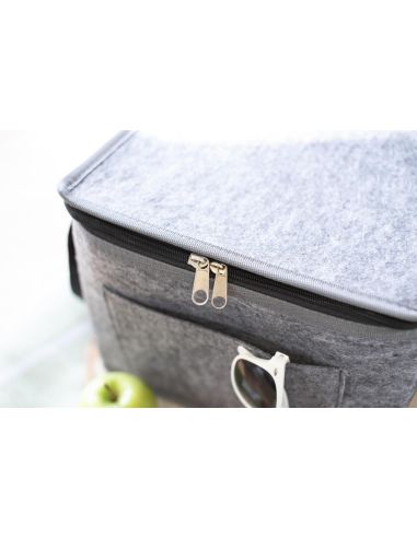 Bolsa isotérmica de fieltro RPET con bolsillo