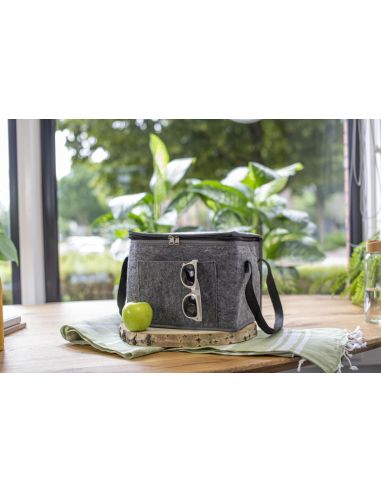 Bolsa isotérmica de fieltro RPET con bolsillo