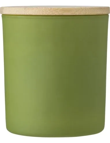 Vela de cristal con tapa de bambú 33 h