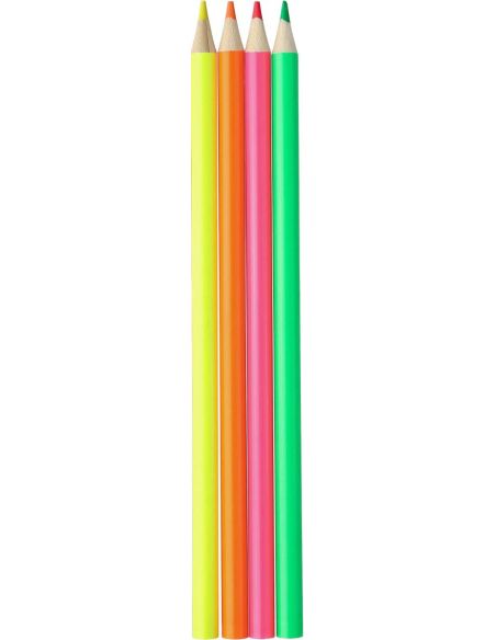 Set de 4 marcadores fluorescentes de madera