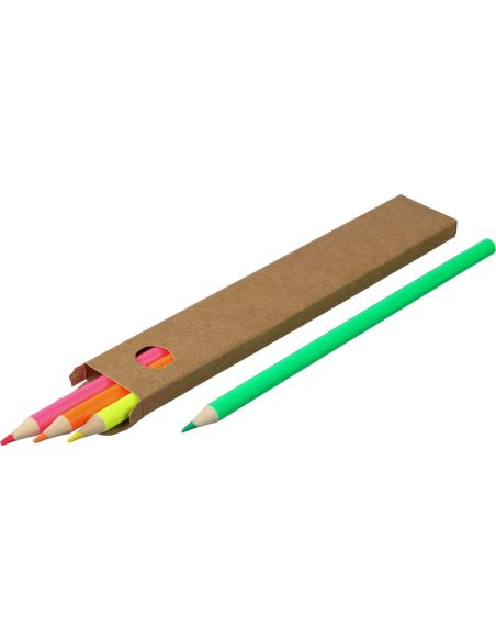 Set de 4 marcadores fluorescentes de madera