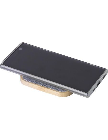 Cargador inalámbrico bambú rPET carga rápida 15W