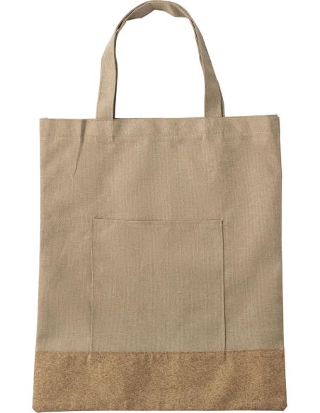 Bolsa RPET 600D con corcho y bolsillo frontal