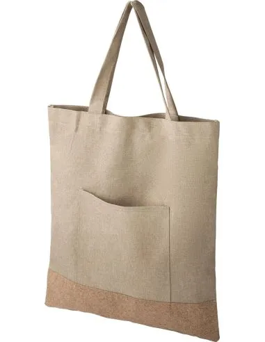 Bolsa RPET 600D con corcho y bolsillo frontal