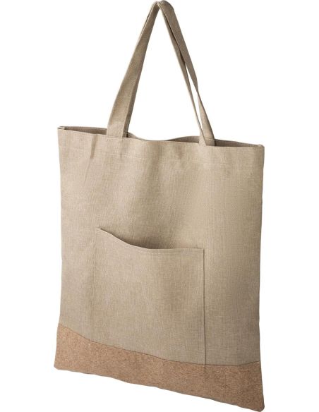 Bolsa RPET 600D con corcho y bolsillo frontal
