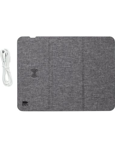 Alfombrilla RPET con carga inalámbrica 10W