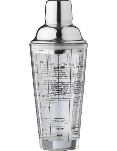 Coctelera de cristal 400 ml con recetas