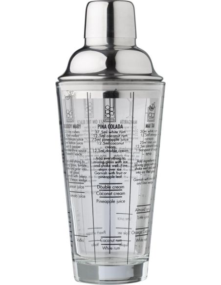 Coctelera de cristal 400 ml con recetas