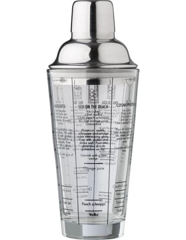 Coctelera de cristal 400 ml con recetas