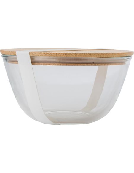 Ensaladera borosilicato 1200 ml con tapa de bambú