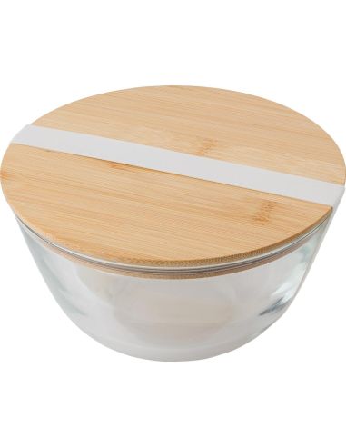 Ensaladera borosilicato 1200 ml con tapa de bambú