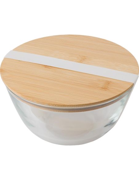 Ensaladera borosilicato 1200 ml con tapa de bambú