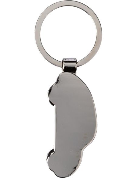 Llavero coche de zinc y bambú con funda kraft