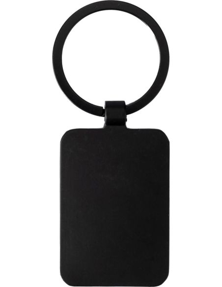 Llavero de metal y bambú con funda kraft